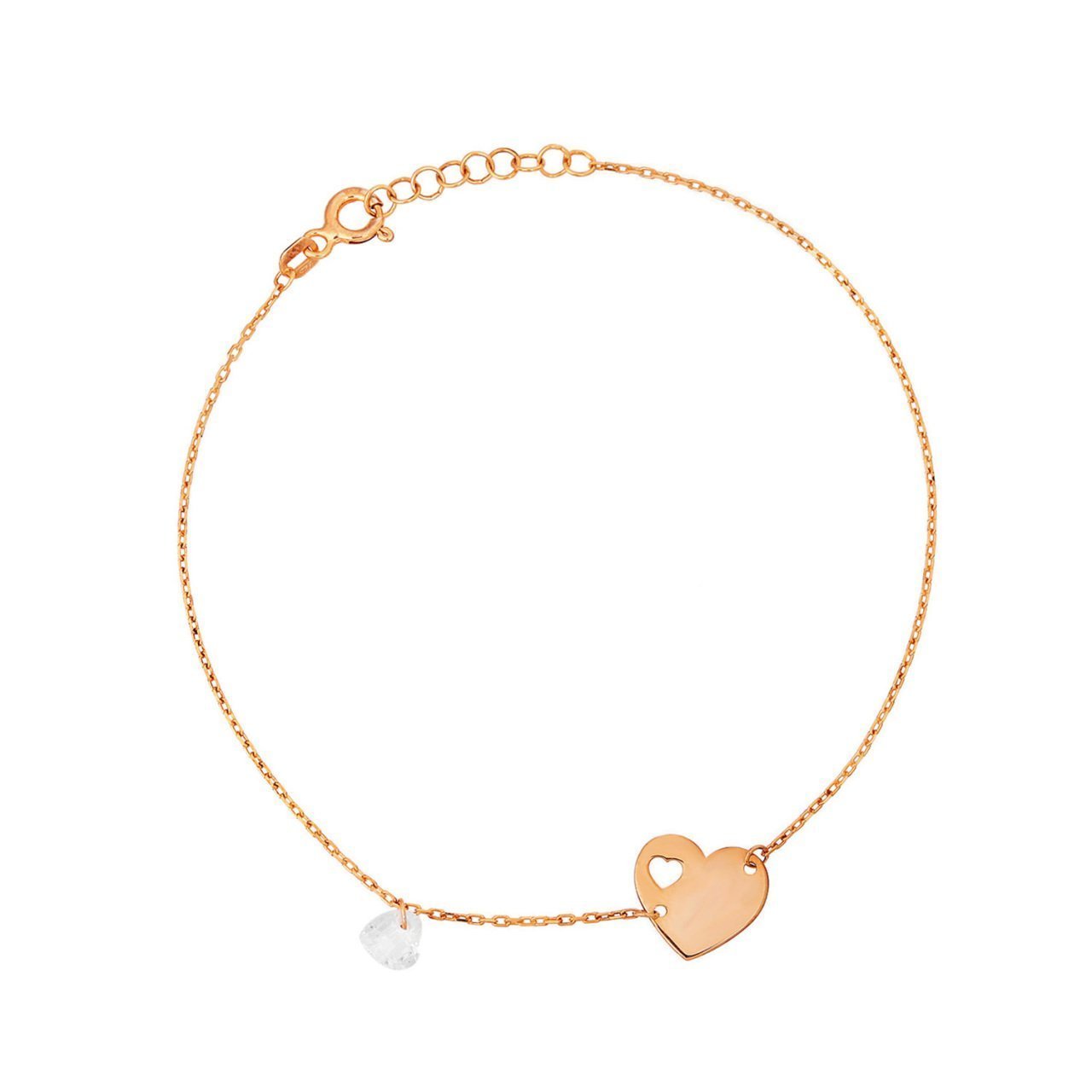 Kalp Figürlü Gümüş Bileklik