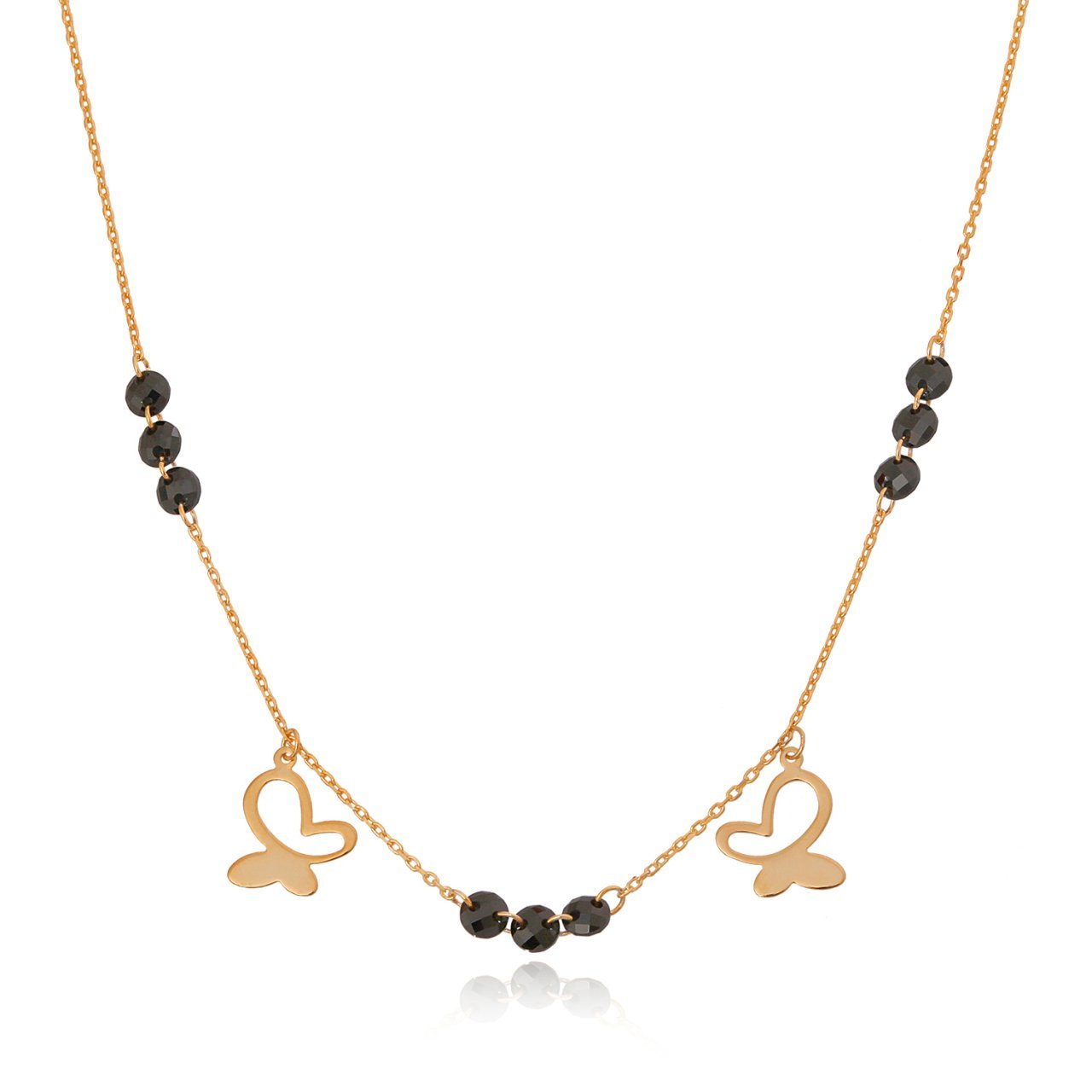 Kelebek Detaylı Gümüş Kolye