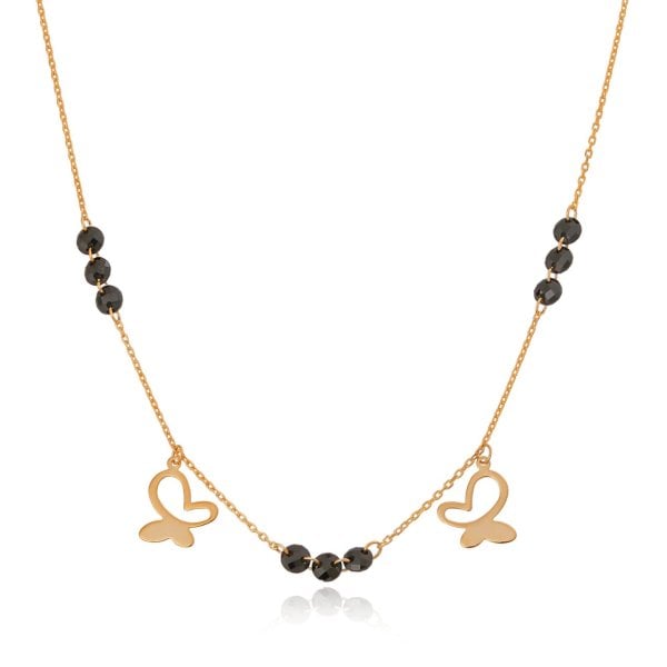 Kelebek Detaylı Gümüş Kolye