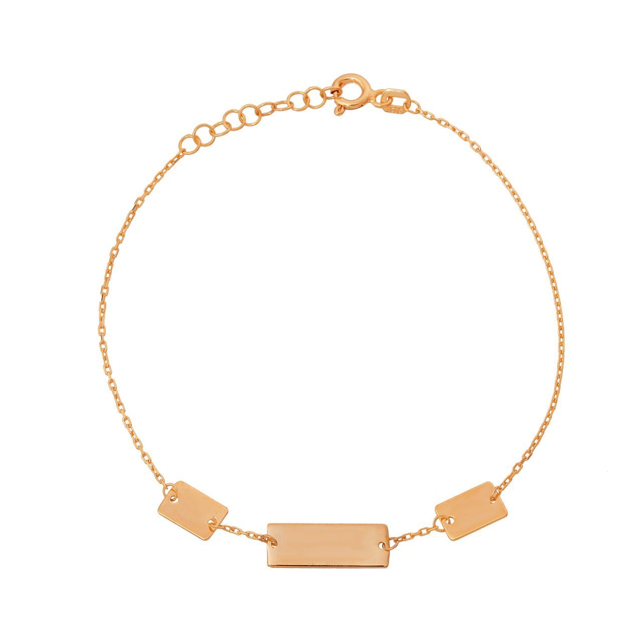 Dikdörtgen Detay Gümüş Bileklik