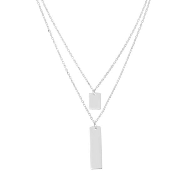 Dikdörtgen Detay Gümüş Set