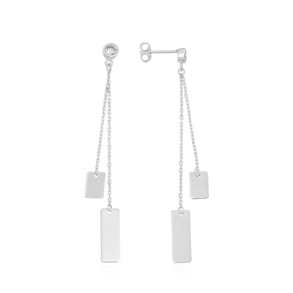 Dikdörtgen Detay Gümüş Set