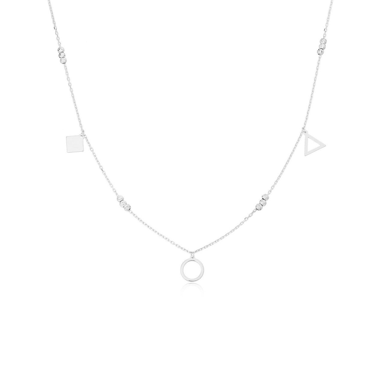 Geometrik Figürlü Gümüş Kolye