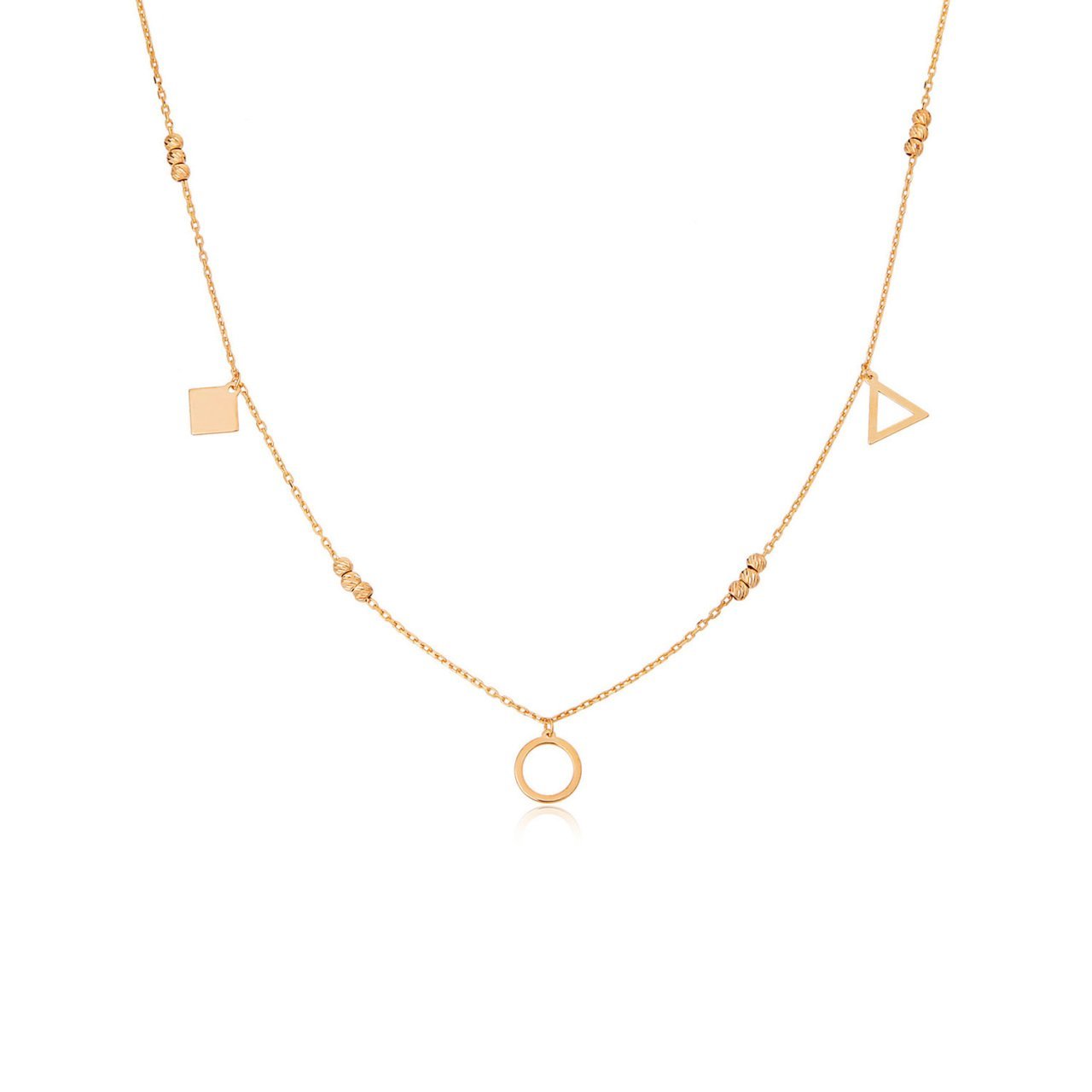 Geometrik Figürlü Gümüş Kolye