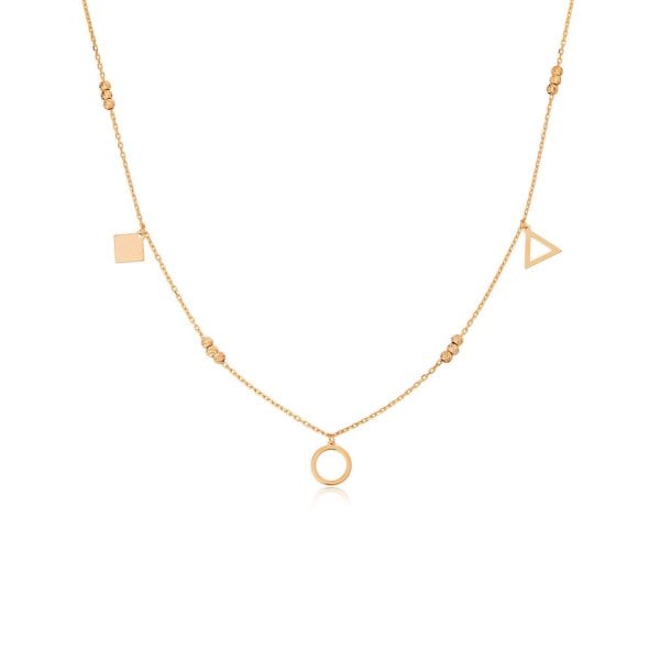 Geometrik Figürlü Gümüş Kolye