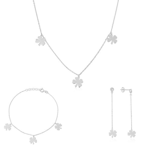 Yoncalı Rodyum Kaplama Set