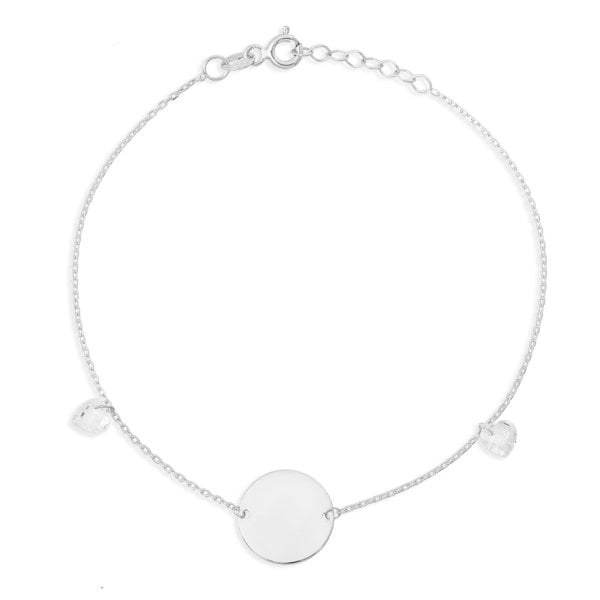 Kalpli Zirkon Taşlı Tasarım Gümüş Bileklik