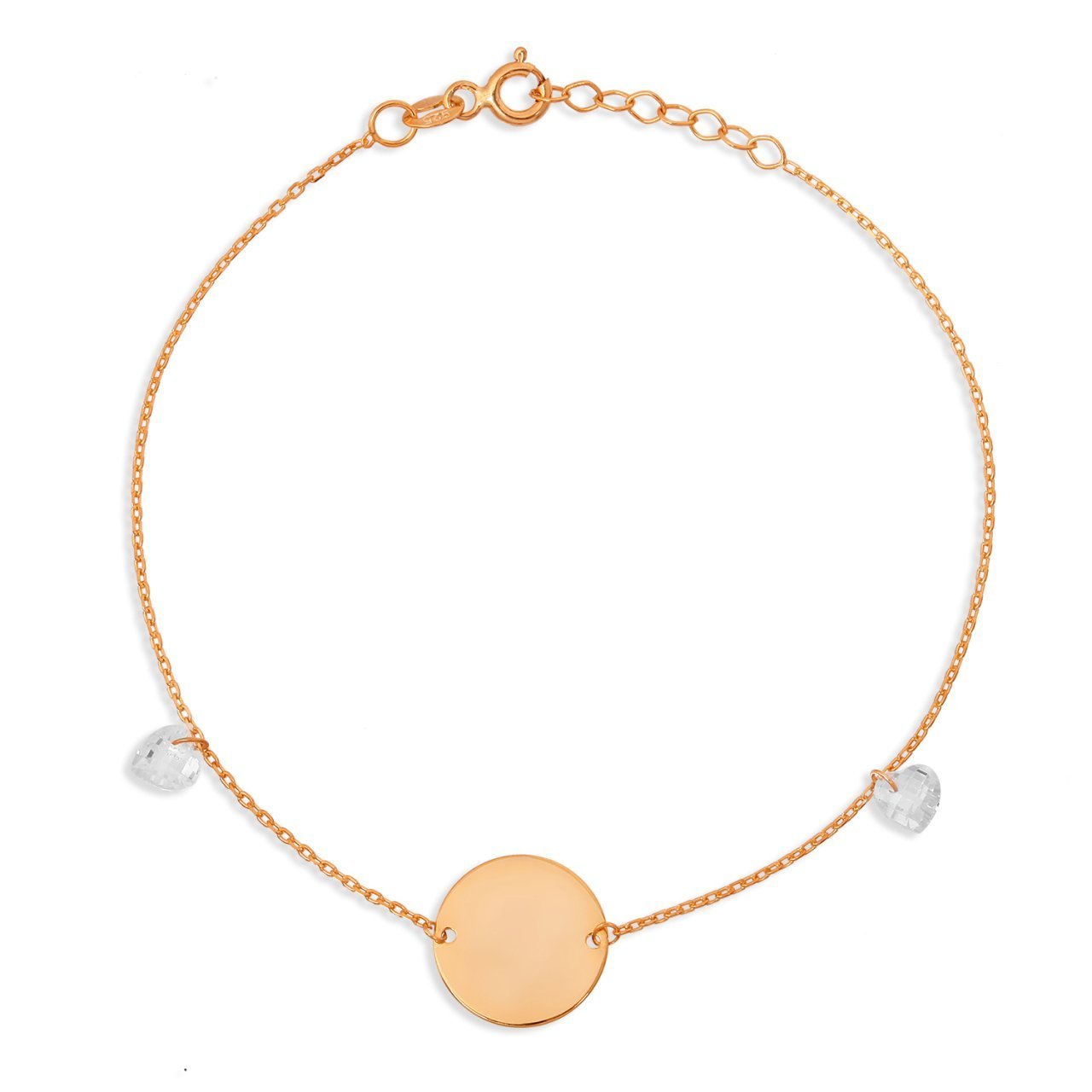 Kalpli Zirkon Taşlı Tasarım Gümüş Bileklik