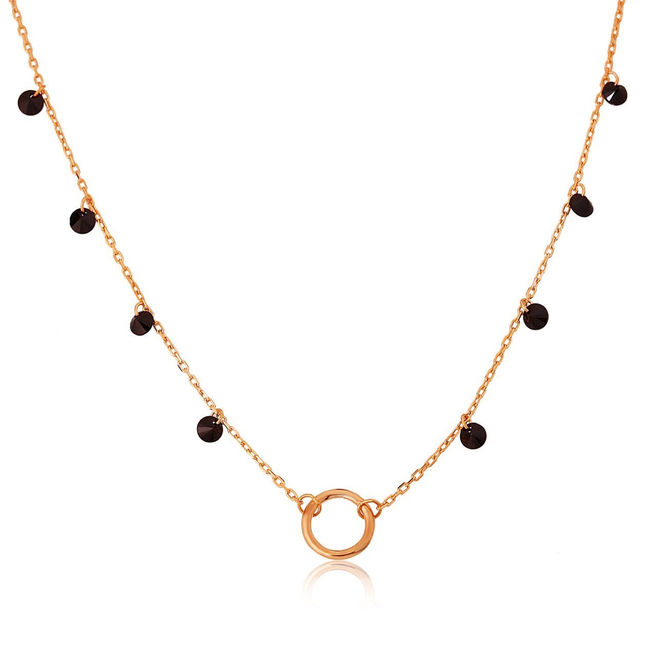 Halka Detaylı Gümüş Kolye