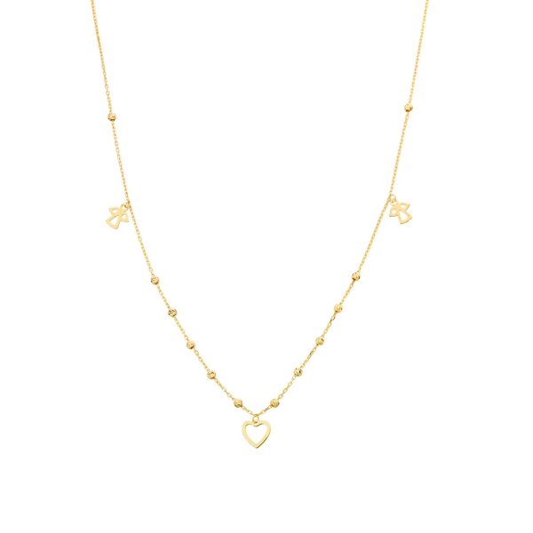 Kalp Ve Melek Figürlü Gümüş Set