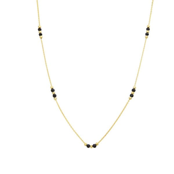 Oniks Taşlı Gümüş Kolye