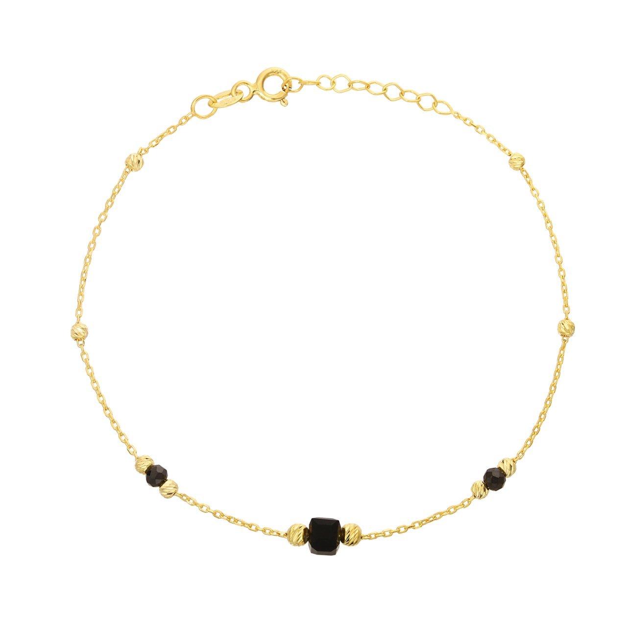 Siyah Oniks Taşlı Gümüş Bileklik