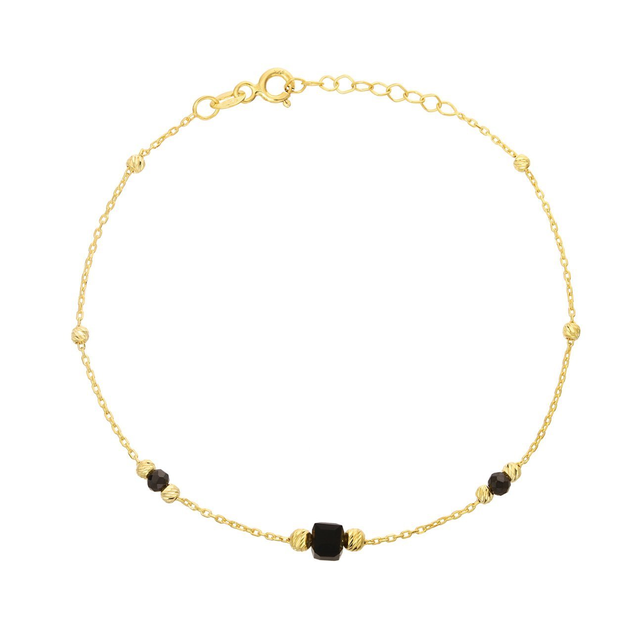 Siyah Oniks Taşlı Gümüş Bileklik