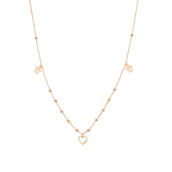 Kalp Ve Melek Figürlü Gümüş Set