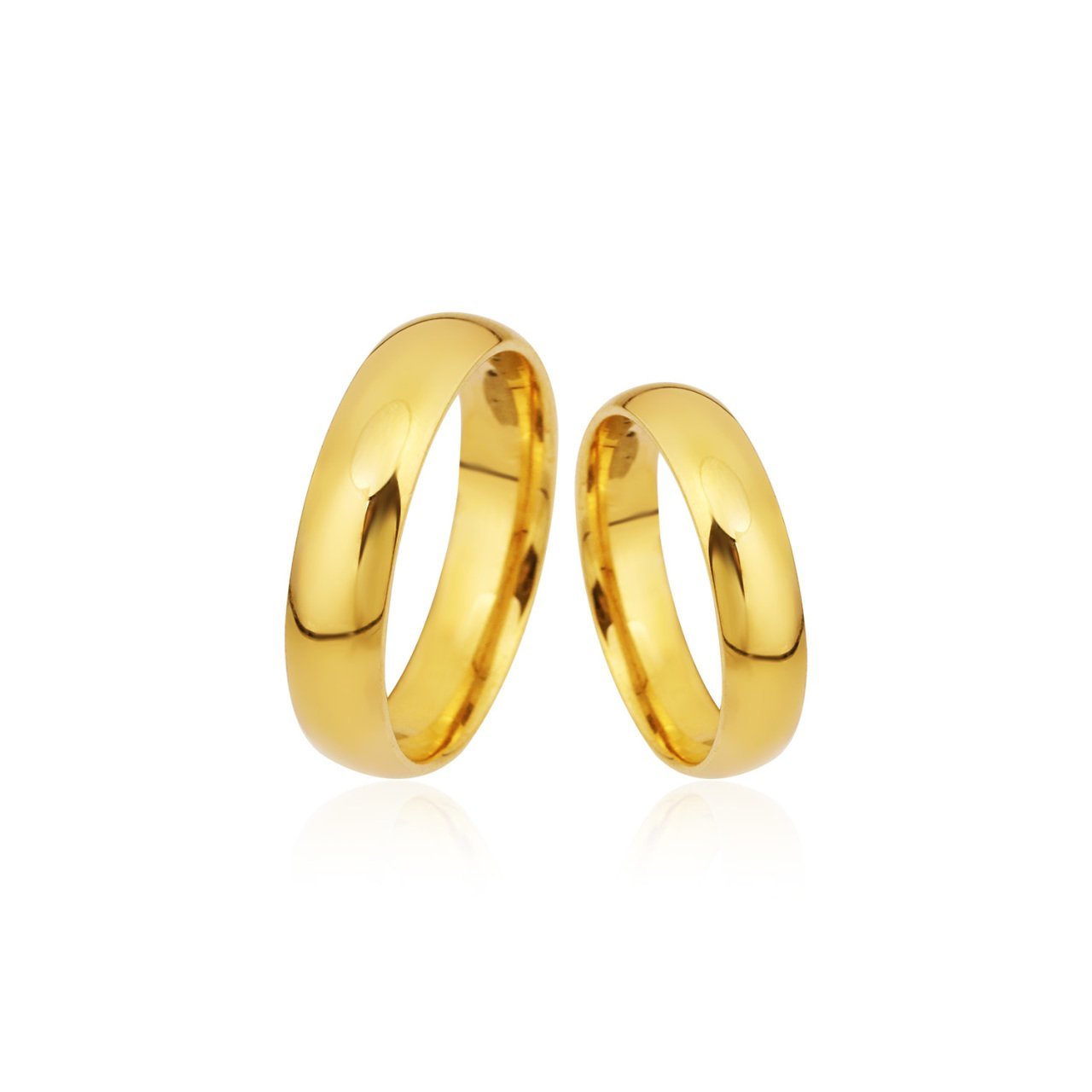 Klasik 5 mm. İçi Boş Bombeli Çift Alyans