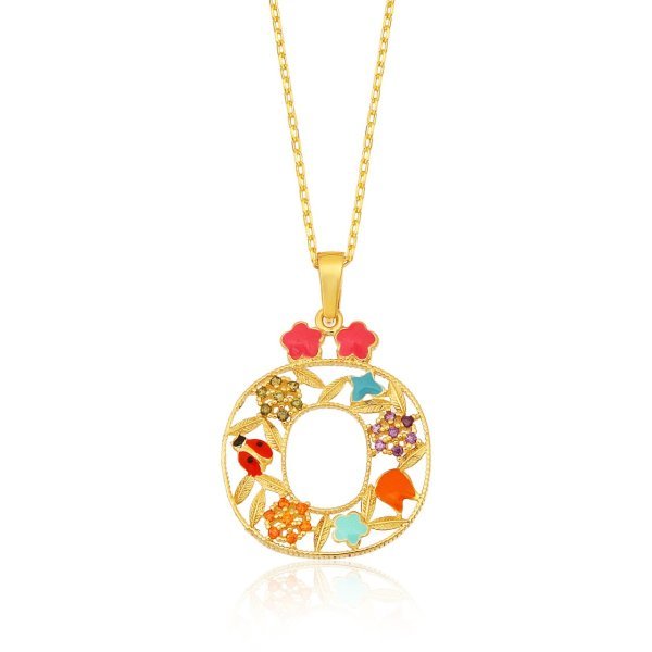 Mineli 'Ö' Harfli Gümüş Kolye