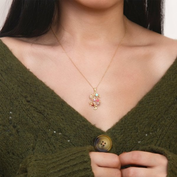 Mineli 'Ş' Harfli Gümüş Kolye