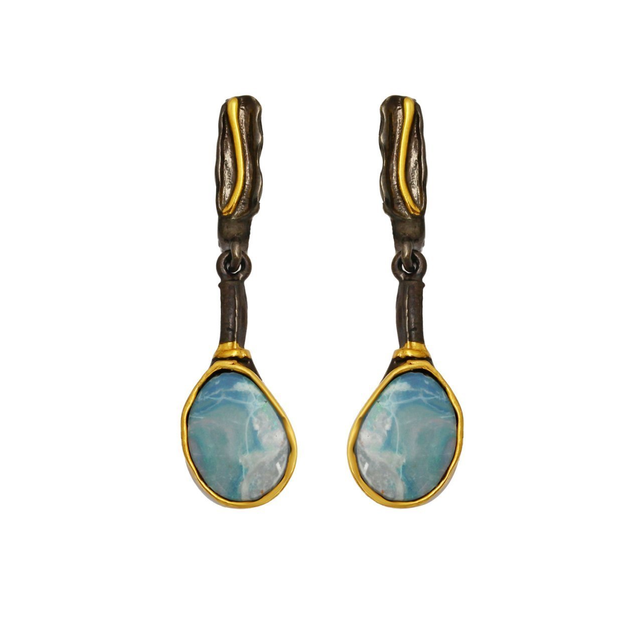 Doğal Opal Taşlı Küpe