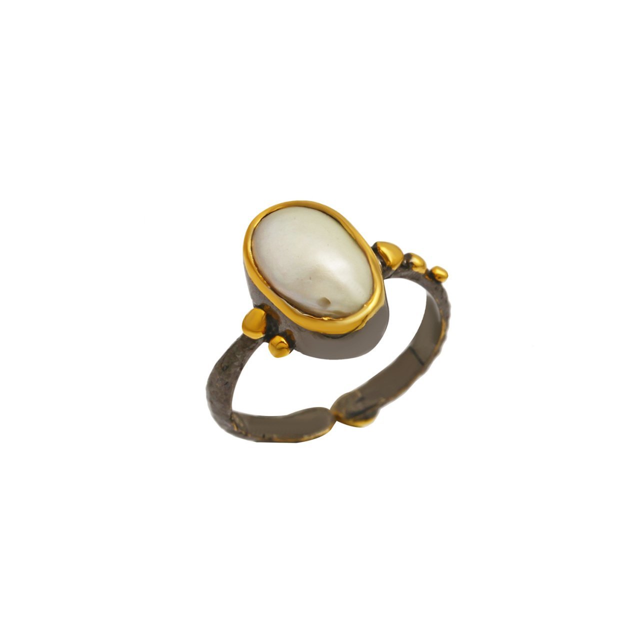 Doğal Barok İnci Taşlı Yüzük