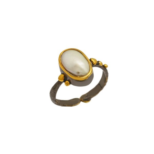 Doğal Barok İnci Taşlı Yüzük